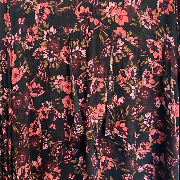NWOT Ecru Floral Printed Silk Long Sleeve Dress size M - Picture 4 of 13